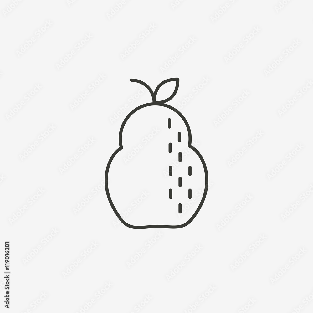 guava outline icon guava outline icon