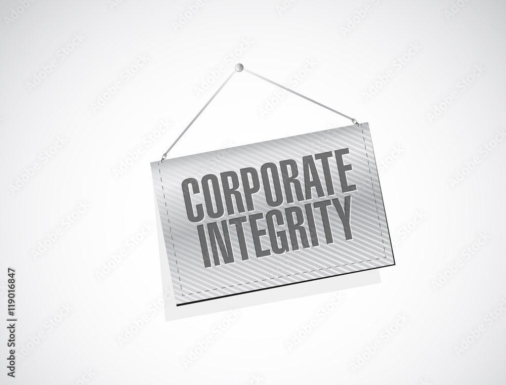 Corporate integrity banner sign concept Corporate integrity banner sign concept