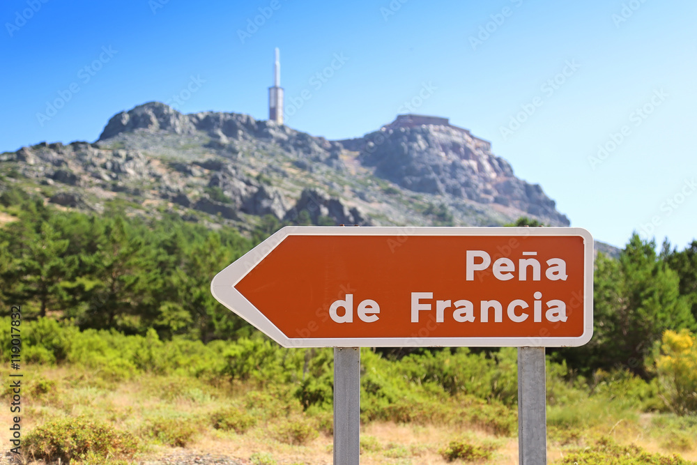 Peak of France sign at Salamanca in Spain.