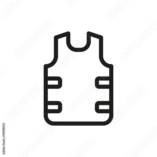 bulletproof vest icon on white background