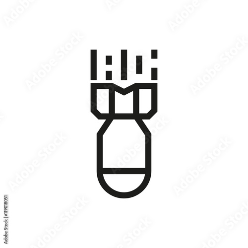 missiles fall down on white background