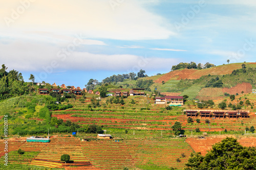 Obraz na płótnie mountains view in the morning at chaingmai northern thailand w salonie