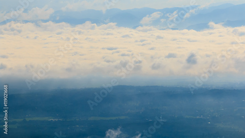 Obraz na płótnie mountains view in the morning at chaingmai northern thailand w salonie