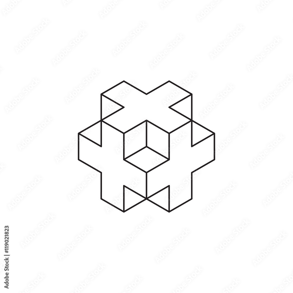 Geometric element isolated on white. Cross. Vector illustration EPS 10 Geometric element isolated on white. Cross. Vector illustration EPS 10