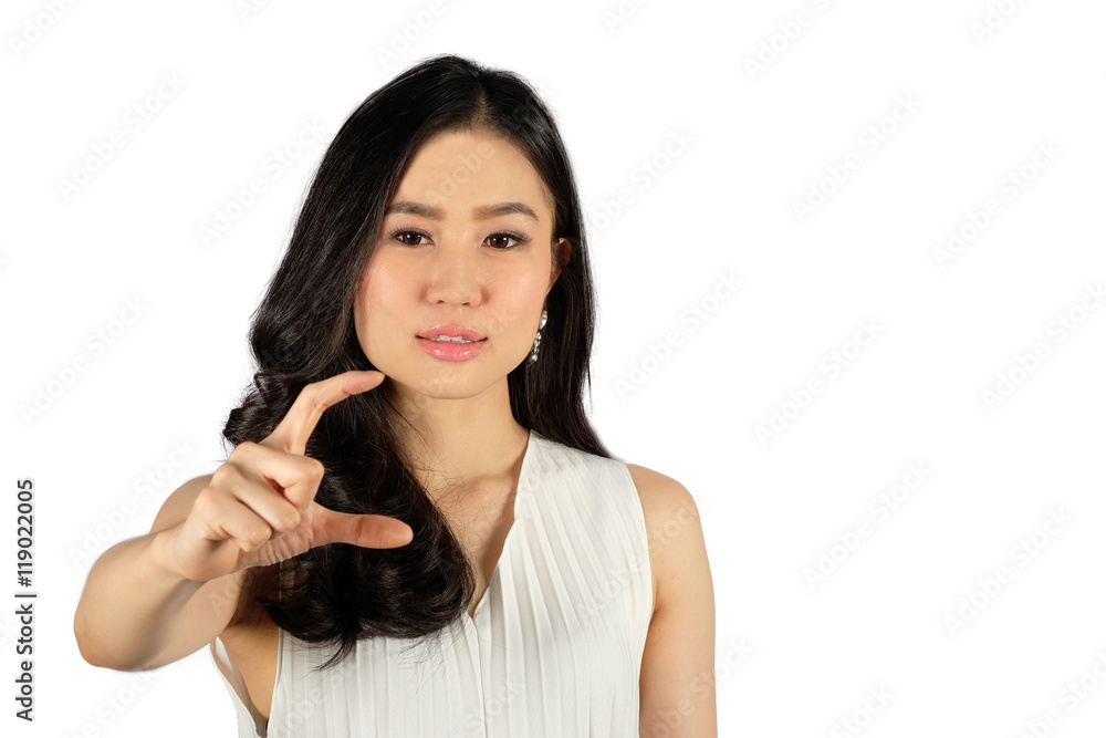 Portrait of young smiling woman holding credit card and and look Portrait of young smiling woman holding credit card and and look