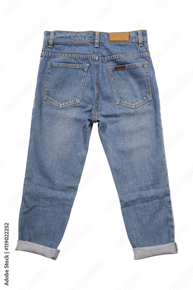 Blue Jeans Isolated on white background (back) with clipping path Blue Jeans Isolated on white background (back) with clipping path