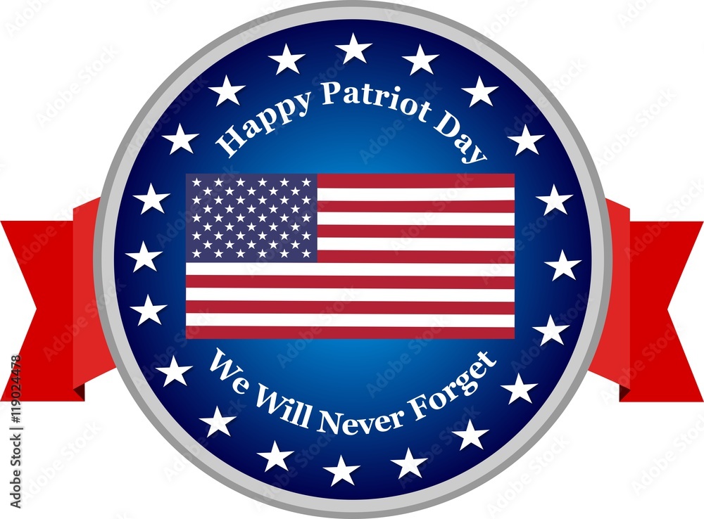 patriot day USA September 11 flag banner on illustration on white background patriot day USA September 11 flag banner on illustration on white background