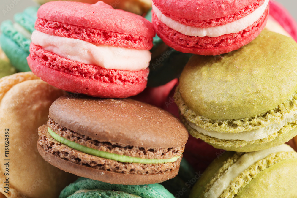 Set of delicious macaroons