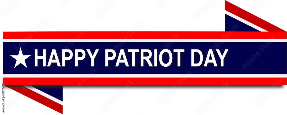 patriot day USA September 11 flag banner on illustration on white background