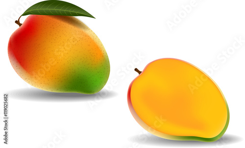 Fresh mango isolated on white background