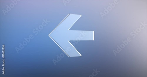Animated Arrow Right Glass 3d Icon Loop Modules for edit with alpha matte
