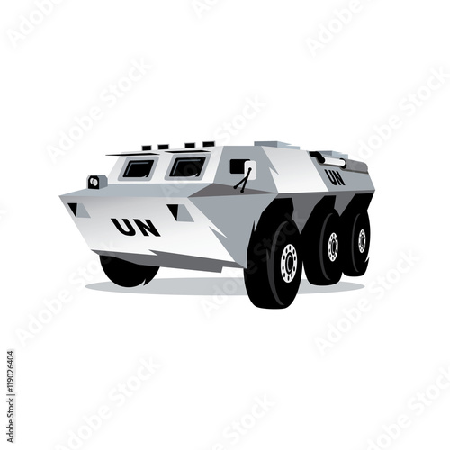 Vector Armored troop-carrier Cartoon Illustration.