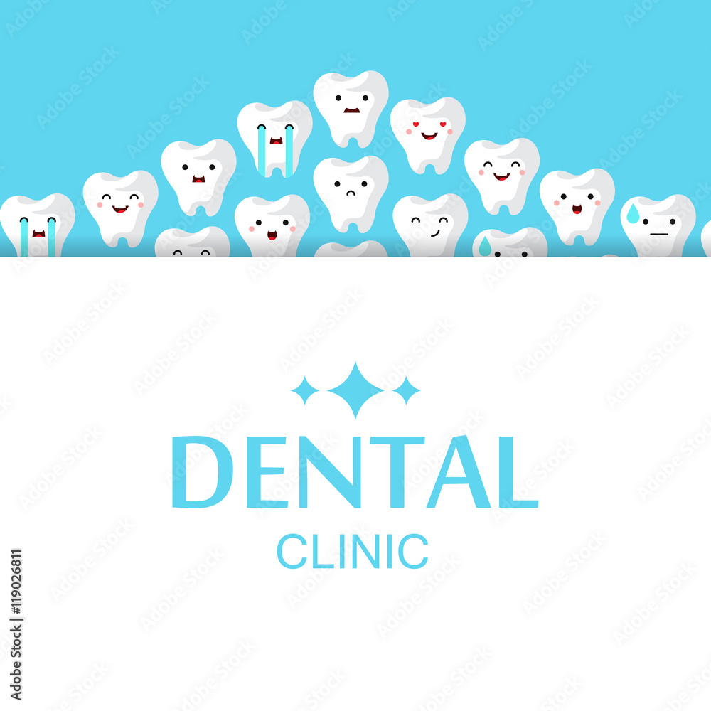 illustration of tooths on a blue background with text area illustration of tooths on a blue background with text area
