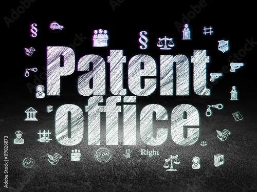 Law concept: Patent Office in grunge dark room photo