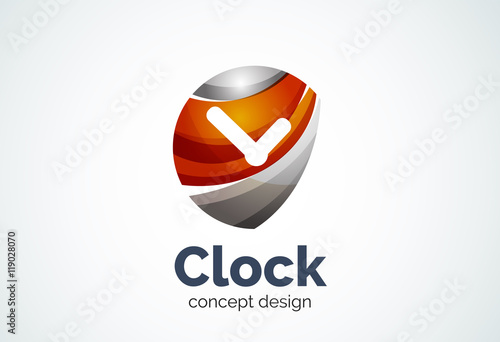 Free Download Clock logo template, time management business concept - GFXLoad