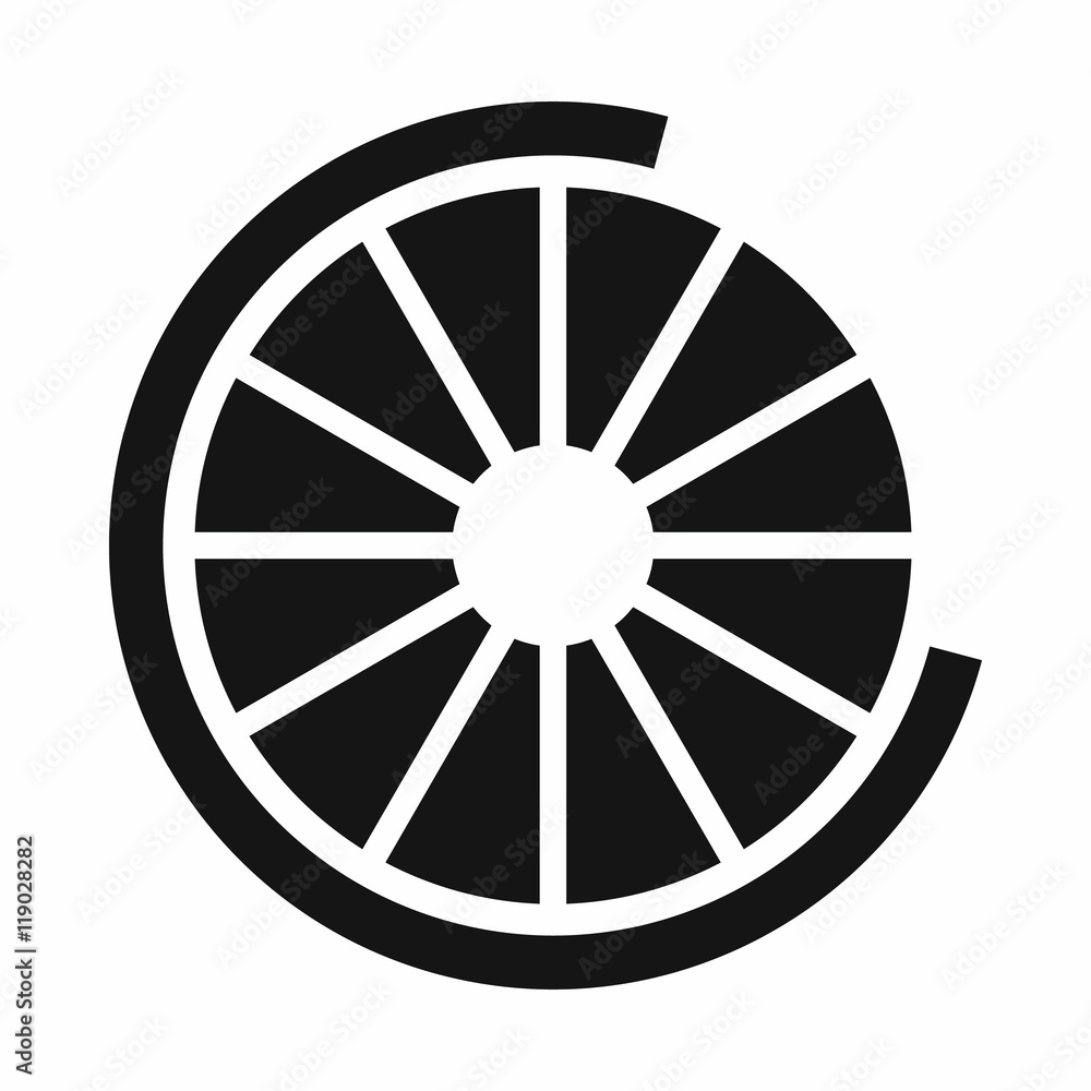 Fototapeta premium Sign incomplete download icon in simple style isolated on white background. Loading symbol
