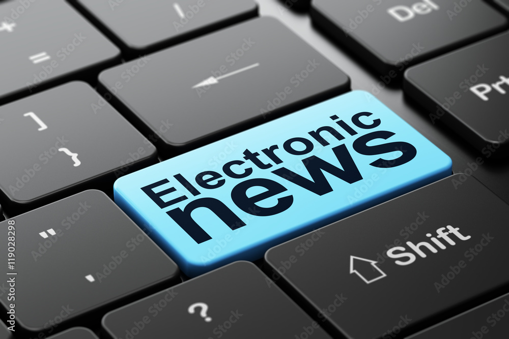Fototapeta premium News concept: Electronic News on computer keyboard background