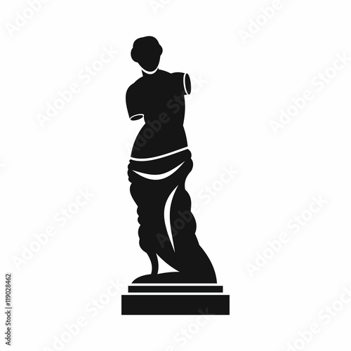 Ancient statue icon in simple style isolated on white background. Art symbol