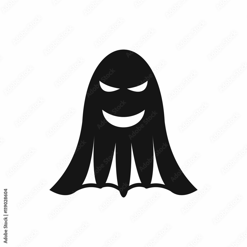 Ghost icon in simple style isolated on white background. Entertainment symbol
