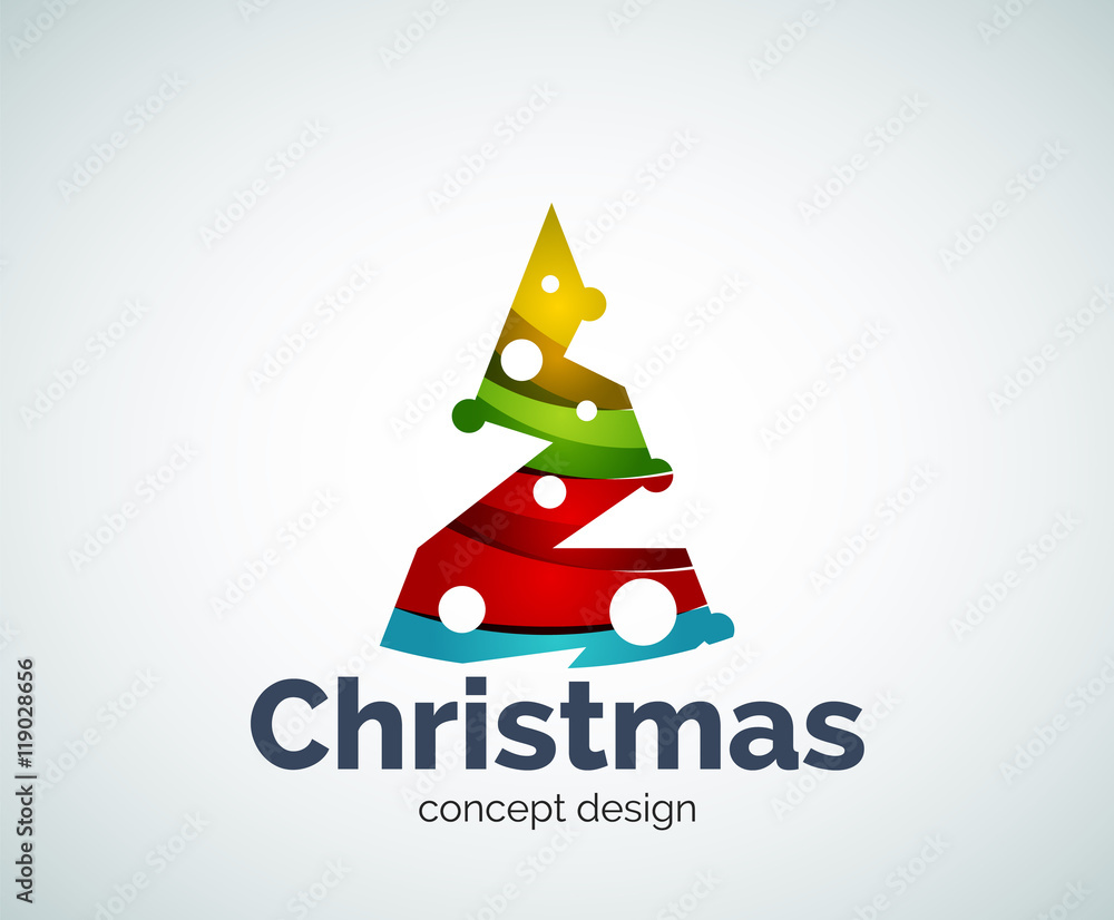 Vector Christmas tree logo template Vector Christmas tree logo template