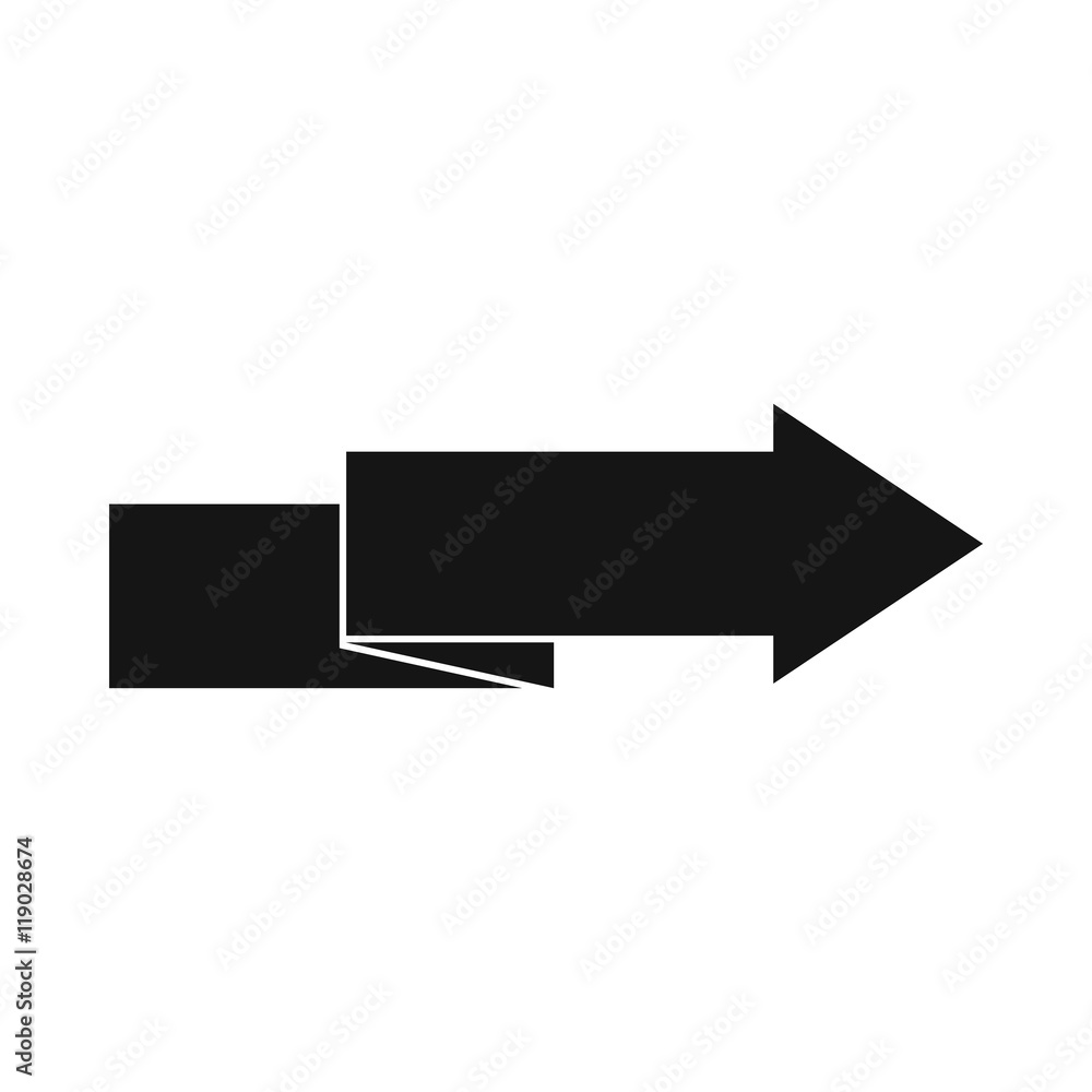 Arrow to right icon in simple style isolated on white background. Click and choice symbol Arrow to right icon in simple style isolated on white background. Click and choice symbol