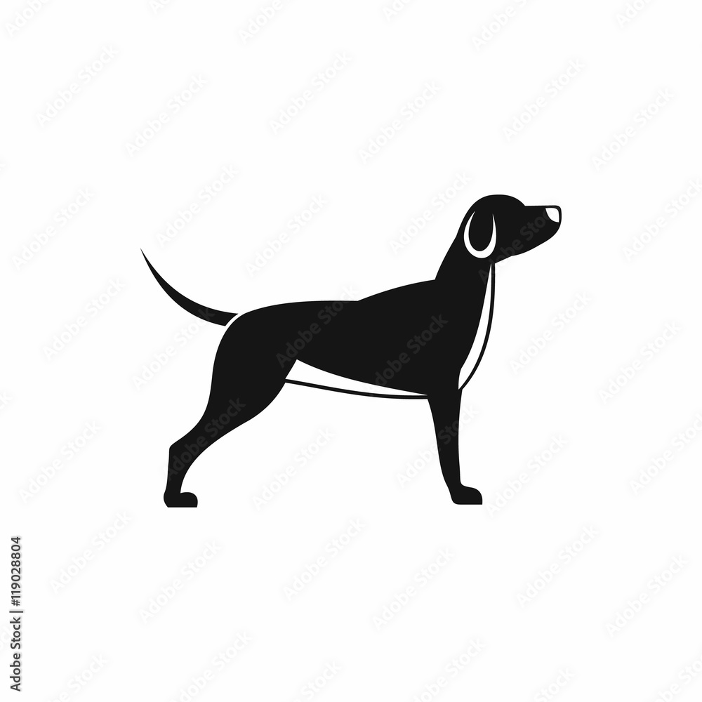 Dog icon in simple style isolated on white background. Animal symbol
