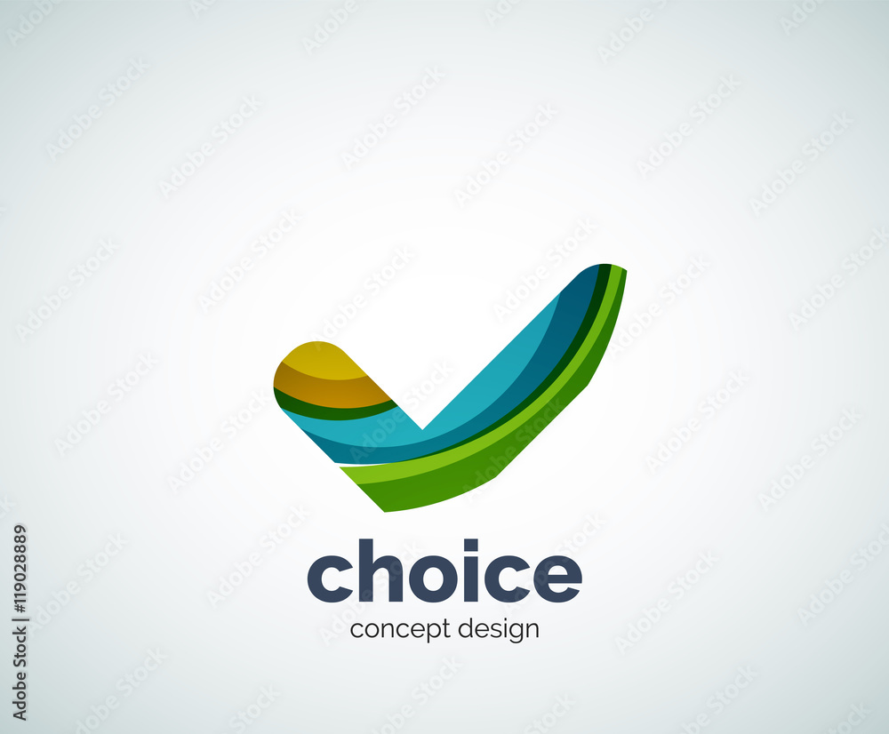 Vector choice concept, tick logo template Vector choice concept, tick logo template