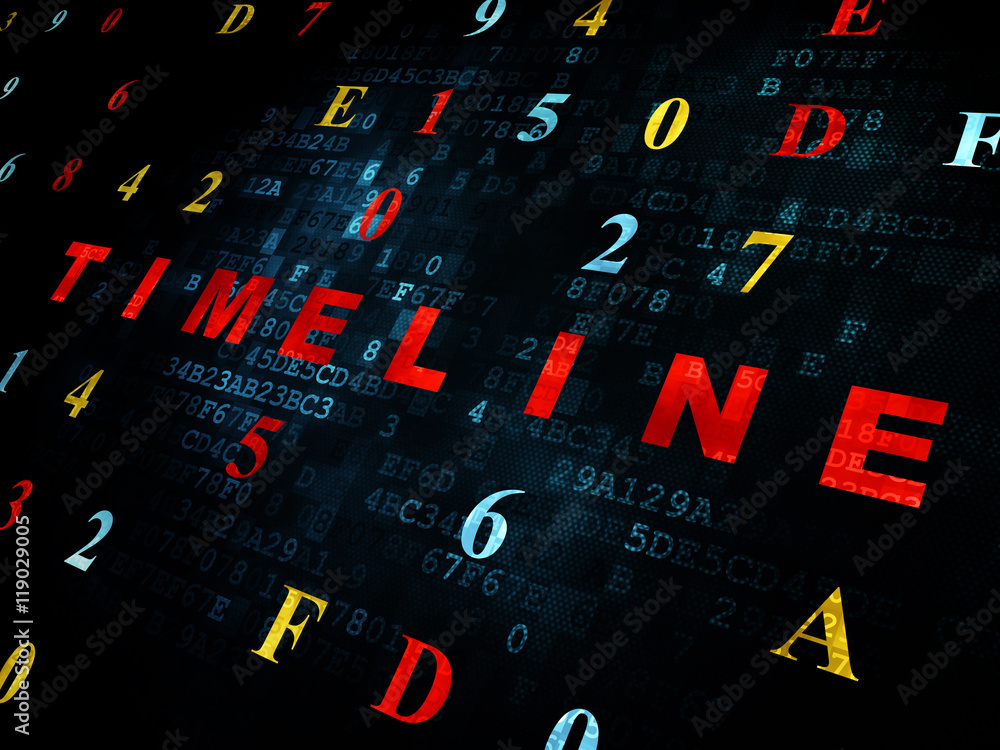 Timeline concept: Timeline on Digital background Timeline concept: Timeline on Digital background