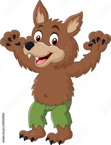 Cartoon funny werewolf character