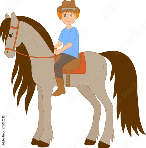 boy riding for horse