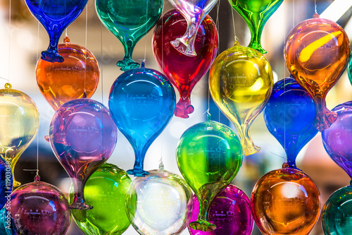 Coloured Glass Decorative Balloons In Venice Italy