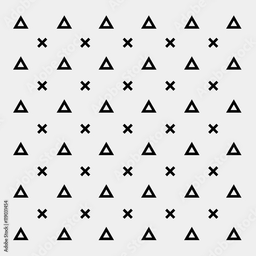 Black and white pattern background triangle, retro vintage minimal design vector, geometric