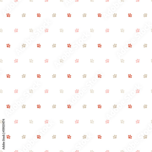 Seamless vector background with cat paws. Print. Repeating background. Cloth design, wallpaper.
