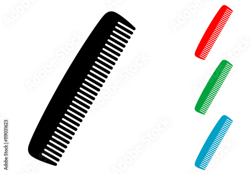 Icono plano peine varios colores