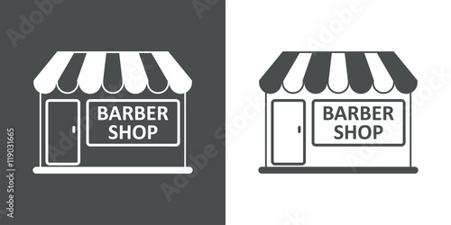 Icono plano tienda BARBER SHOP gris
