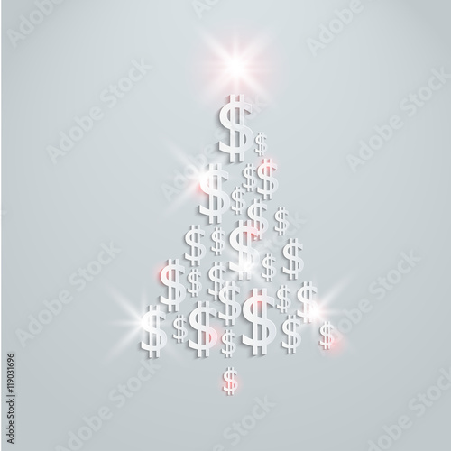 Vector money christmas tree