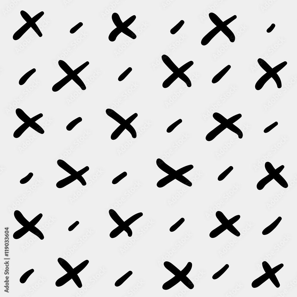 Minimal monochrome hand drawn pattern cross Minimal monochrome hand drawn pattern cross