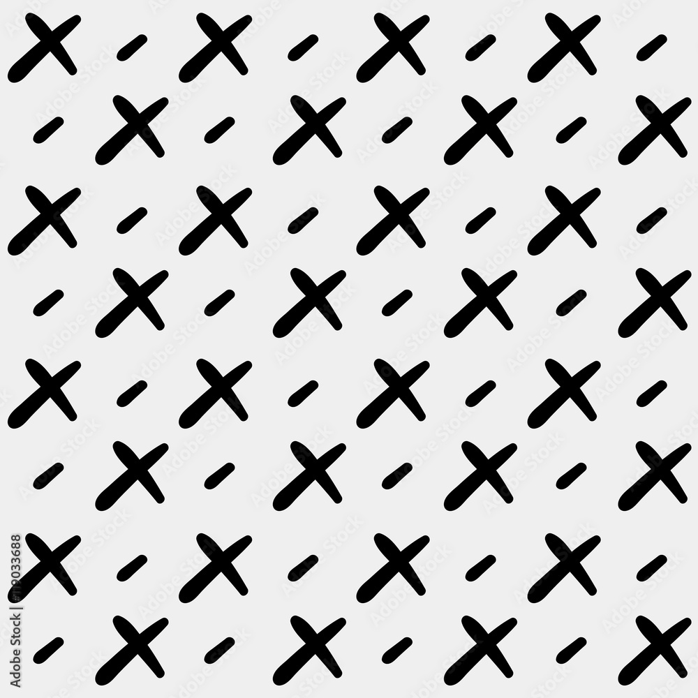 Minimal monochrome hand drawn pattern cross Minimal monochrome hand drawn pattern cross