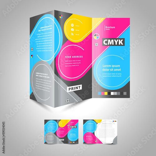 cmyk polygraphy brocure design template
