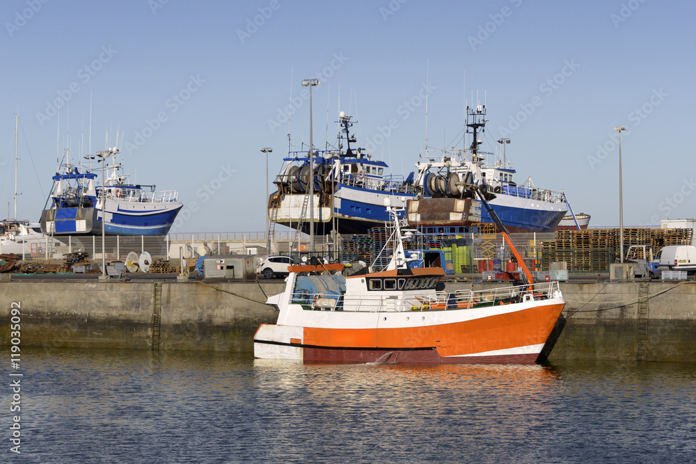 Industrial harbor of La Turballe, a commune in the Loire-Atlantique department in western France.