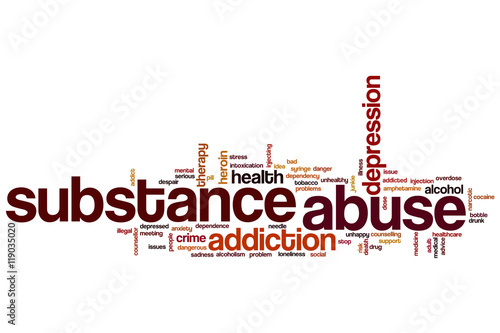 Quadro em tela Substance abuse word cloud