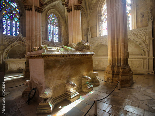 Tomb of King John I and Philippa at Batalha Monastery in Portuga photo