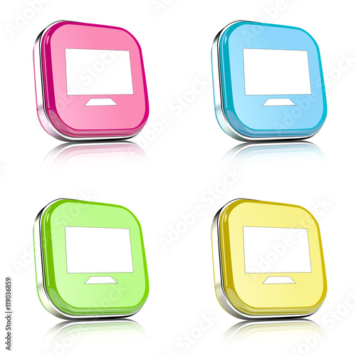 ikona na tle zaokrąglonego kwardratu z metalowym środkiem i odbiciem