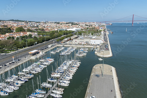 Panoramic of Lisboa and Taugus River with the 25th April bridge