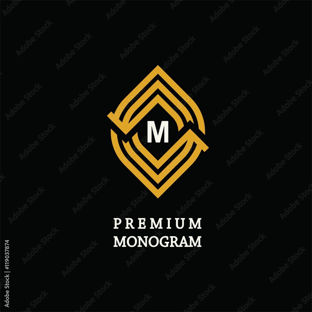 Modern template monogram, emblem, logo. Symbol of stripes and arrows symbolizing the development, cyclicity, stability. Modern template monogram, emblem, logo. Symbol of stripes and arrows symbolizing the development, cyclicity, stability.