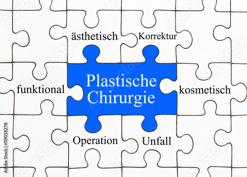 Plastische Chirurgie Puzzle Konzept