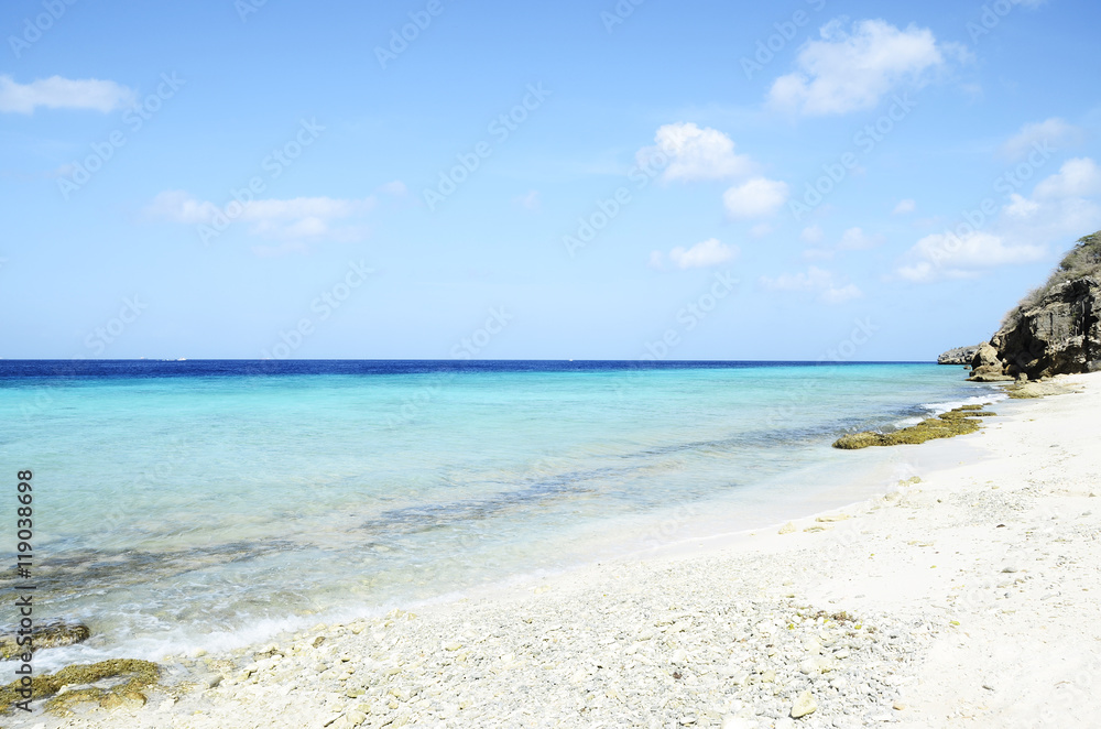 Beach in Curacao island, Caribbean Sea