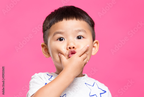 Adorable little boy showing his lovely face