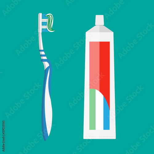 toothpaste and tooth brush