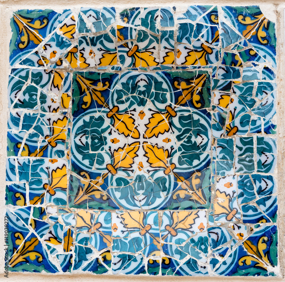 colorful artistic mosaic tiles